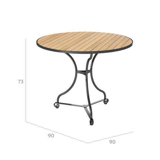 Okrągły stół Fontenay 90, listwy z teaku