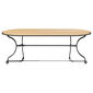 Owalny stół 200 x 90 składany, listwy z teaku