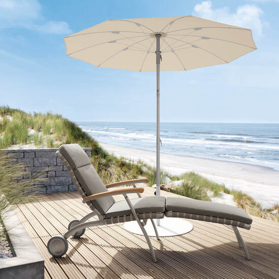 Parasol Toscana o średnicy 2,20 m, kolor: koć słoniowa, maszt aluminiowy