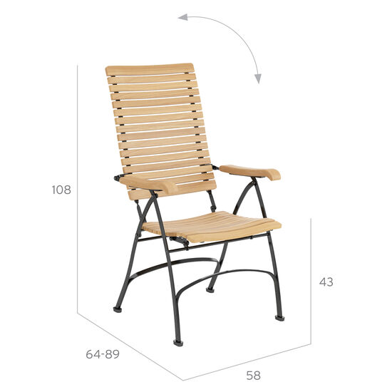Leżak Fontenay z drewna tekowego
