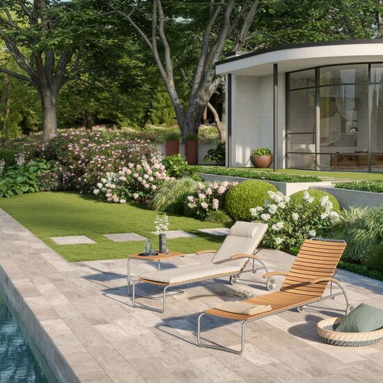 Stolik pomocniczy Bolero, stal nierdzewna 55 x 55, teak