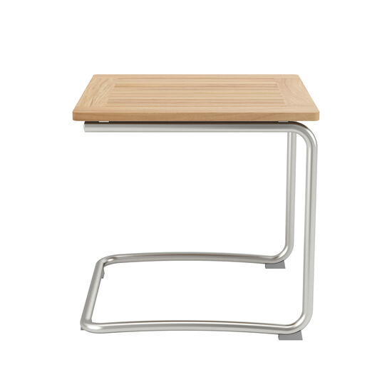 Stolik pomocniczy Bolero, stal nierdzewna 55 x 55, teak
