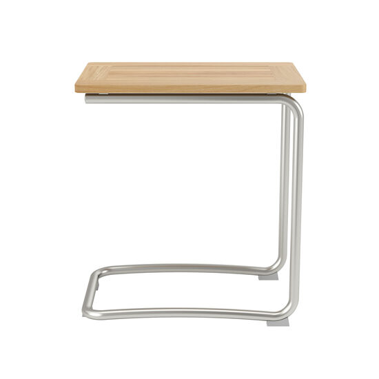 Stolik pomocniczy Bolero, stal nierdzewna 37 x 55, teak