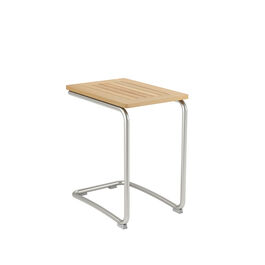 Stolik pomocniczy Bolero, stal nierdzewna 37 x 55, teak