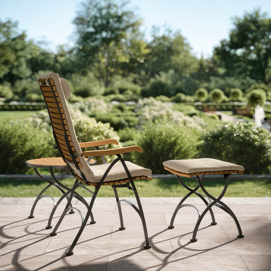 Poduszka na leżak Fontenay dwuczęściowa, wzór "Linum"