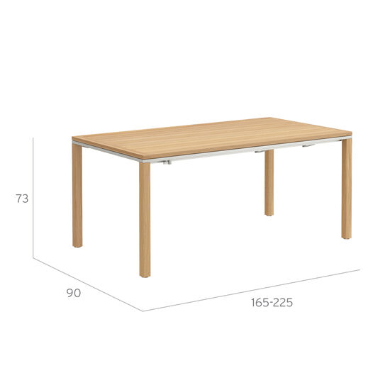 Stół rozkładany Portland, teak, 165-225 x 90