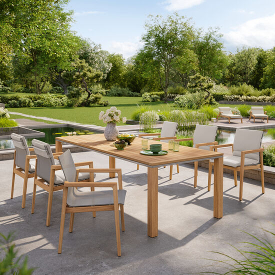 Stół rozkładany Portland, teak, 240-300 x 100