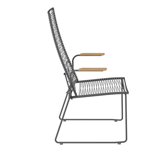 Pan krzesło z  wysokim oparciem 75 Grafit