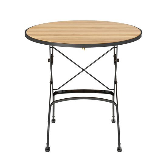 Okrągły stół Fontenay 75 składany, listwy z teaku