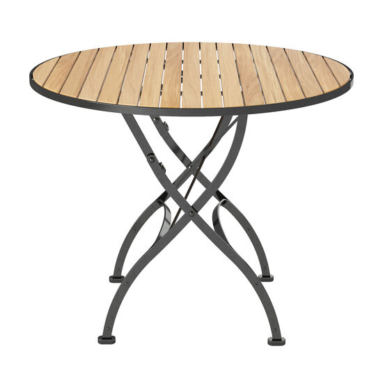 Okrągły stół Fontenay 90 składany, listwy z teaku