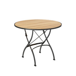 Okrągły stół Fontenay 90 składany, listwy z teaku