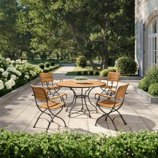 Okrągły stół Fontenay 120, listwy z teaku