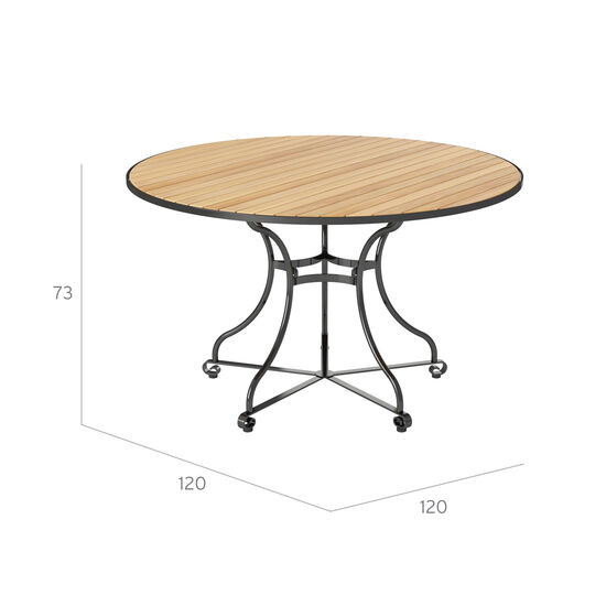 Okrągły stół Fontenay 120, listwy z teaku