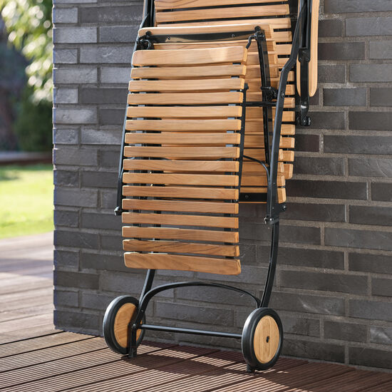 Leżak Fontenay z drewna tekowego