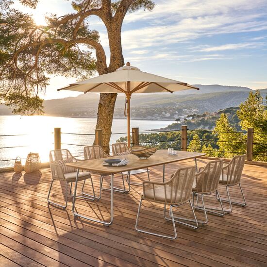 Amari Stół 240 x 100 z blatem z teaku