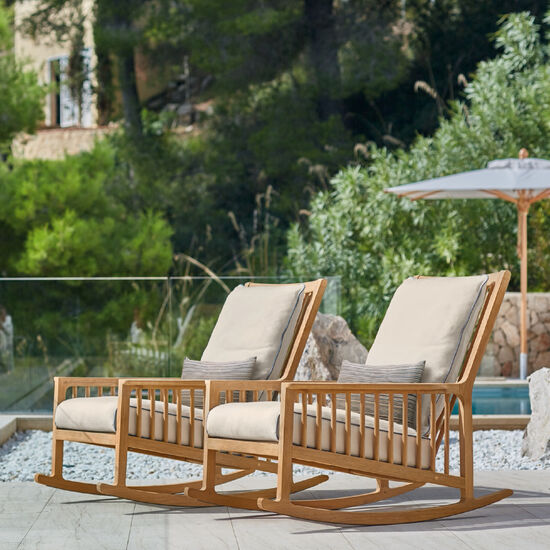 Newhaven Zestaw z fotelem bujanym w kolorze Linum/Indigo