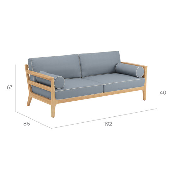 Sofa Newhaven w komplecie z poduszkami, wzór "Indygo/Paspel Linum"