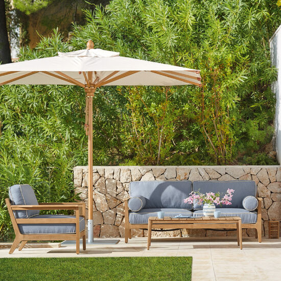 Sofa Newhaven w komplecie z poduszkami, wzór "Indygo/Paspel Linum"