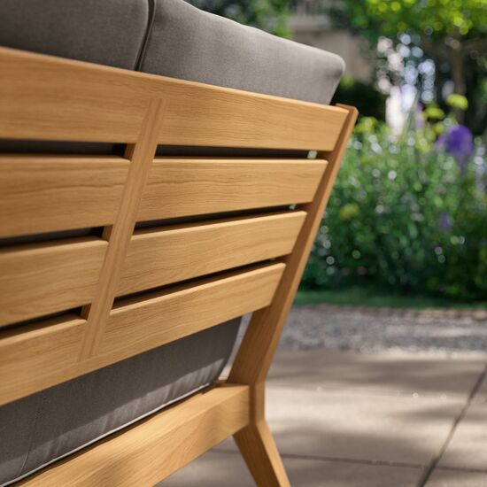 Valencia Lounge leżanka po prawej stronie, w komplecie poduszki we wzorze "Stone/Keder Taupe"