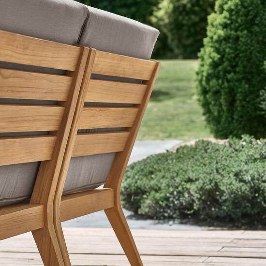 Valencia Lounge leżanka po lewej stronie, w komplecie poduszki we wzorze "Stone/Keder Taupe"