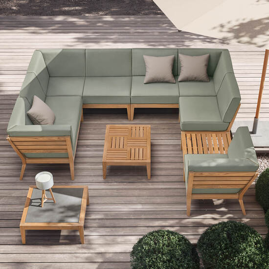 Valencia Lounge element narożny, w komplecie poduszki we wzorze "Mineral/Keder Taupe"