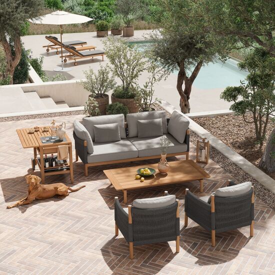 Cavo Lounge Fotel Antracytowy wraz z poduszką, wzór "Moon"