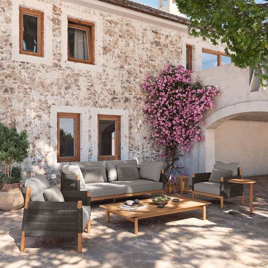 Cavo Lounge Sofa antracytowa wraz z poduszką, wzór "Moon"