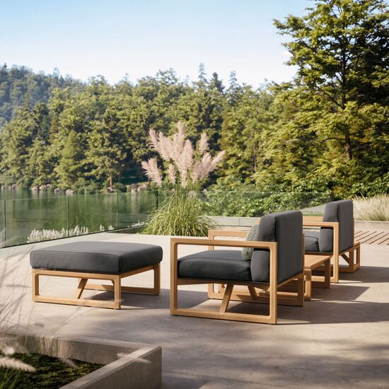 Fotel Trey z poduszką, wzór "Anthrazit"