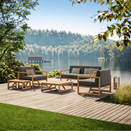 Fotel Trey z poduszką, wzór "Anthrazit"