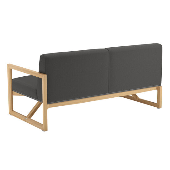 Sofa Trey z podłokietnikiem po lewej stronie, w komplecie z poduszkami wzór "Anthrazit"