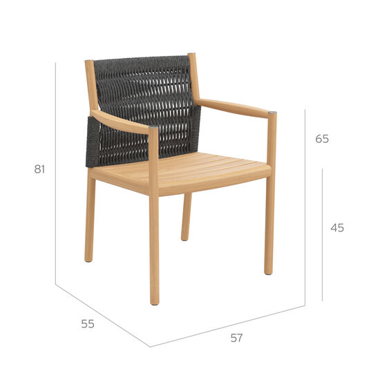 Cavo krzesło z podłokietnikami, antracyt