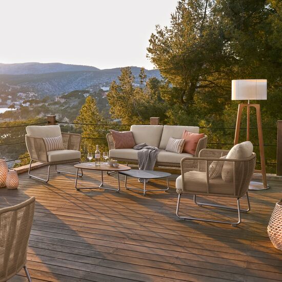 Sofa Amari z poduszką w deseniu "Linum"