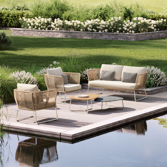 Sofa Amari z poduszką w deseniu "Linum"