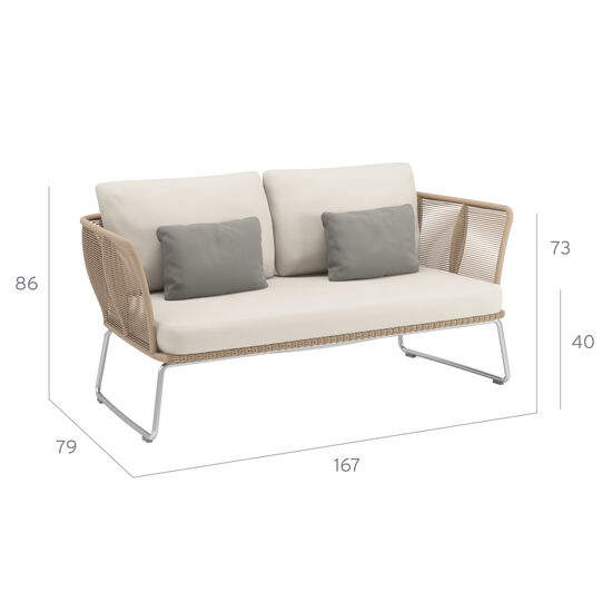 Sofa Amari z poduszką w deseniu "Linum"
