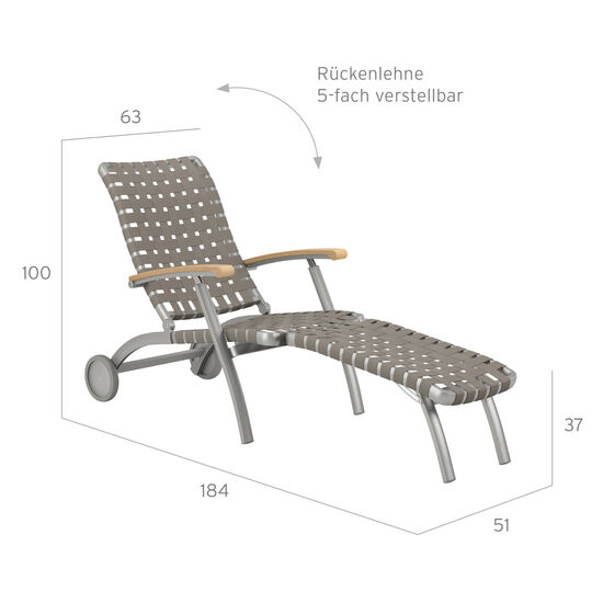 United States krzesło plażowe Silk z kołami i wydłużonym podnóżkiem