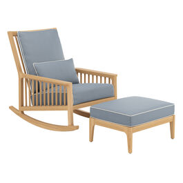 Newhaven Zestaw z fotelem bujanym w kolorze Indigo/Linum