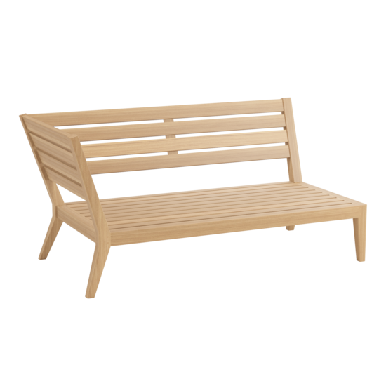 Valencia Lounge leżanka po prawej stronie, w komplecie poduszki we wzorze "Linum/Keder Pearl"