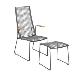 Pan Zestaw krzesła z wysokim oparciem w kolorze grafitowym