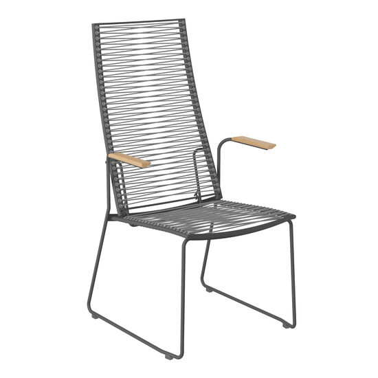 Pan Zestaw krzesła z wysokim oparciem w kolorze grafitowym