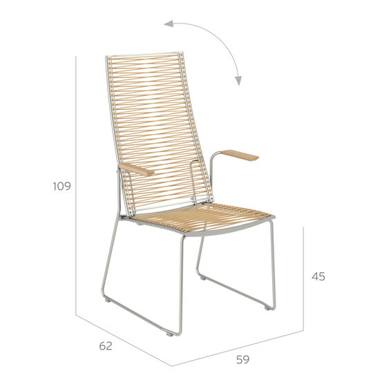 Pan krzesło z  wysokim oparciem 75 Biały